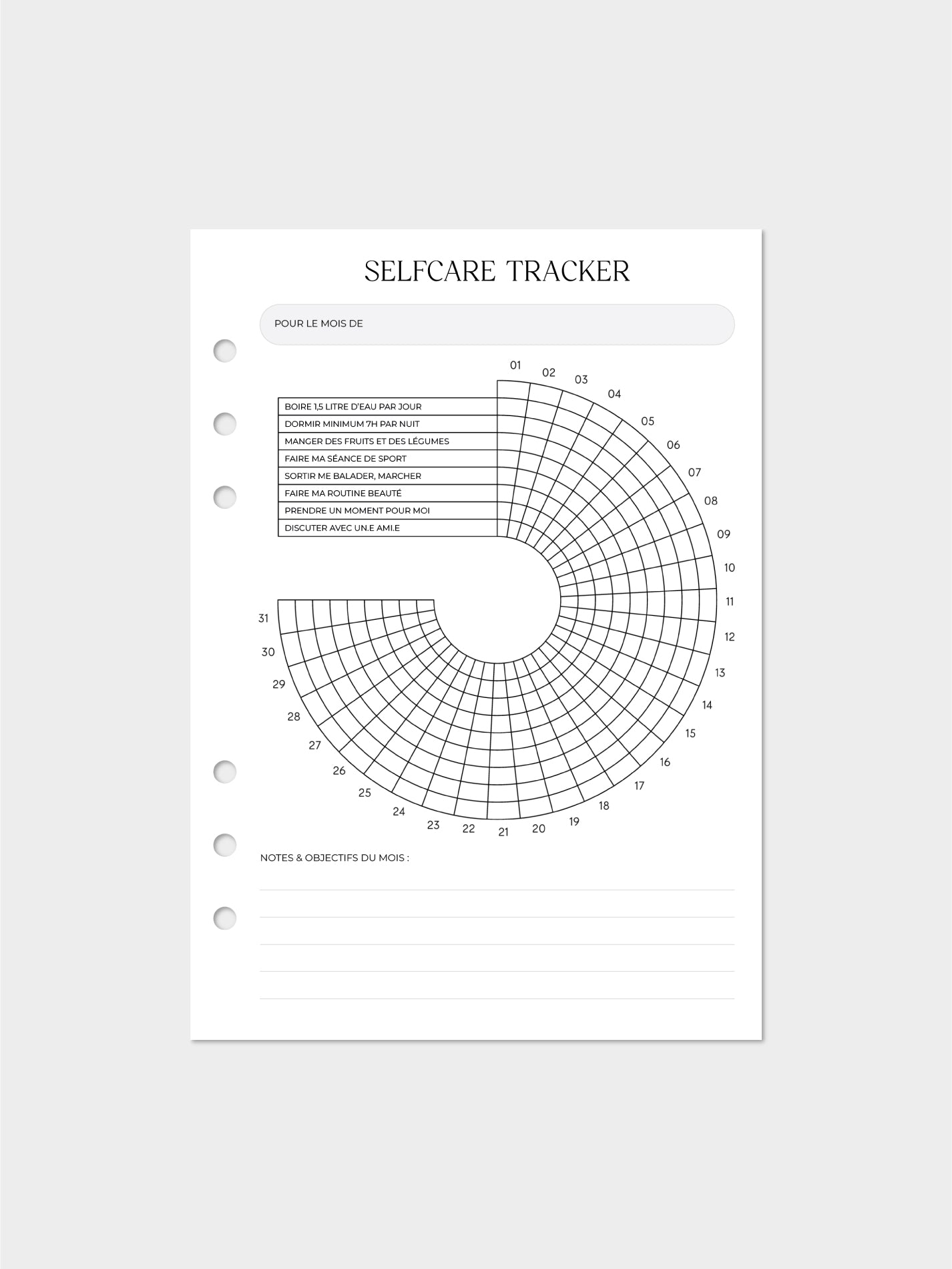 Set tracker d'habitudes