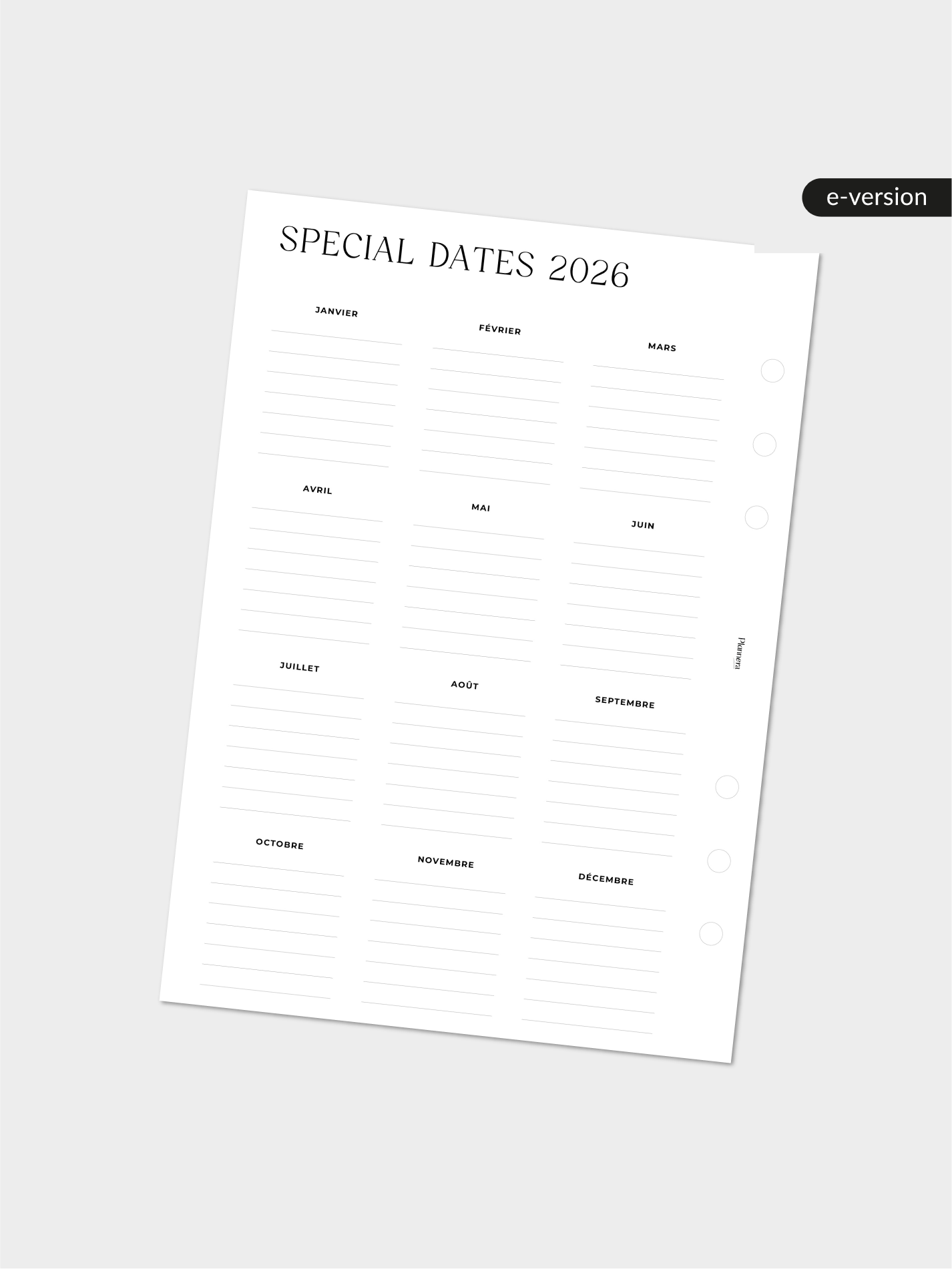 E-pages calendrier 2026