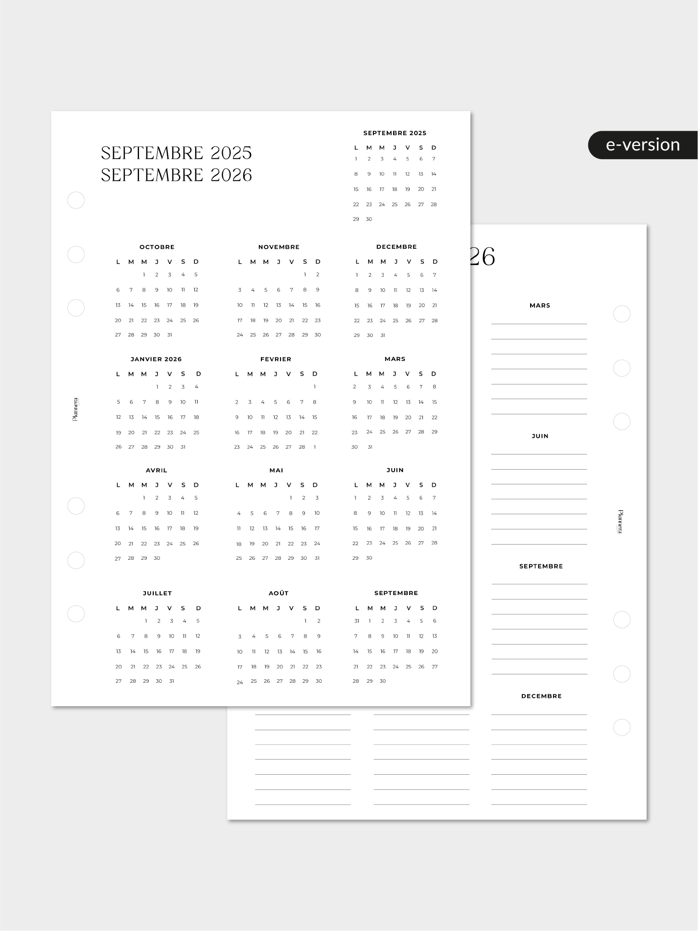 E-pages calendrier 2026