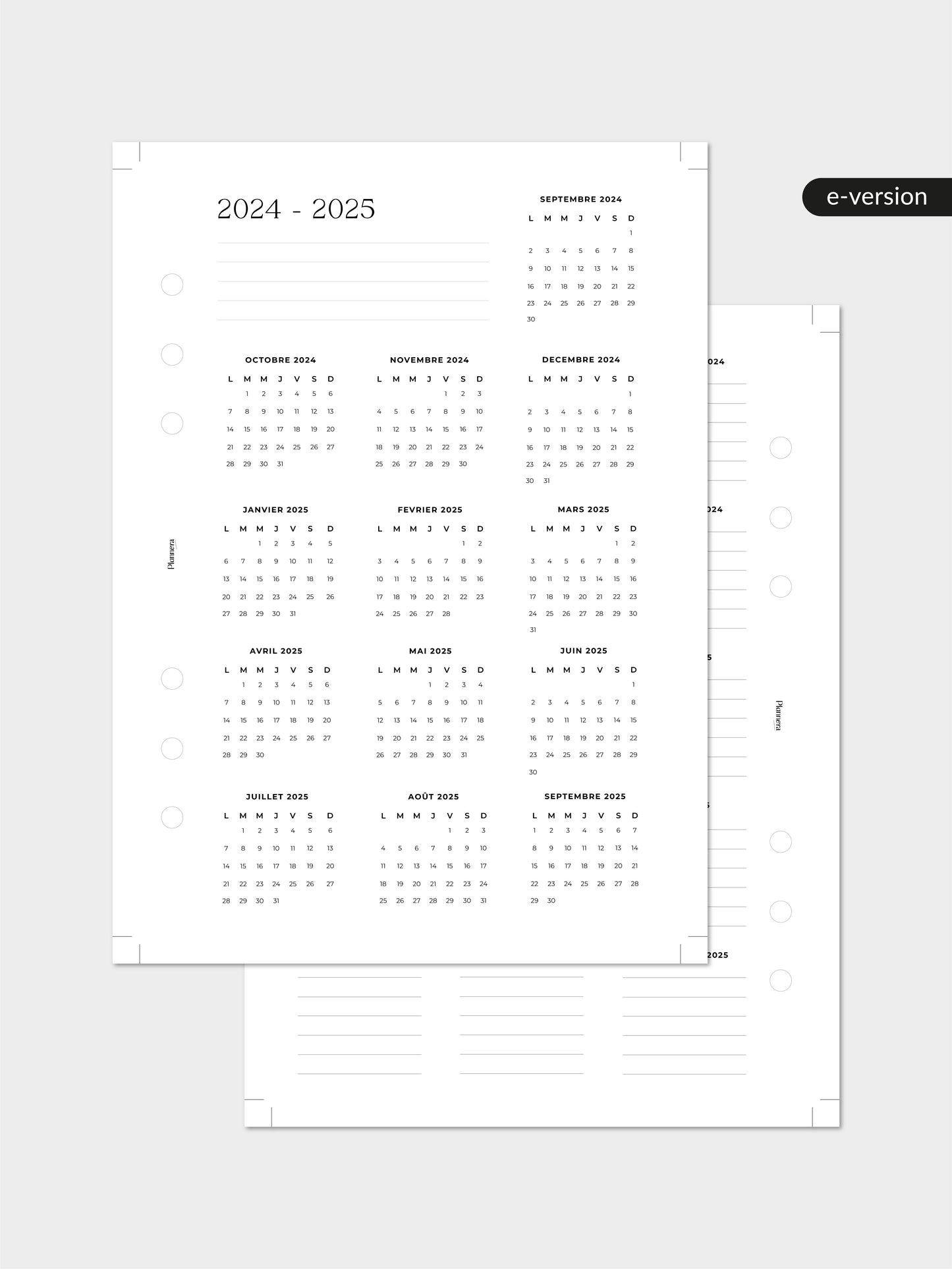 E-pages Calendrier 2025