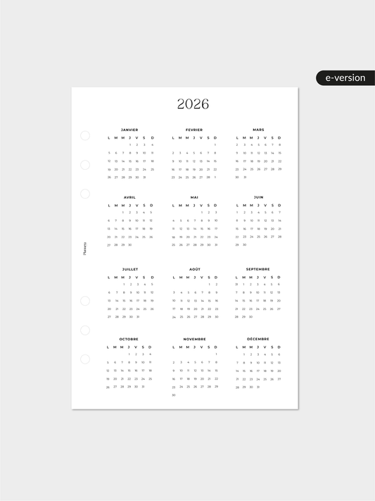 E-pages calendrier 2026